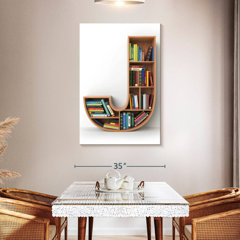 Keiri Letter J Bookshelf, 48" H x 32" W