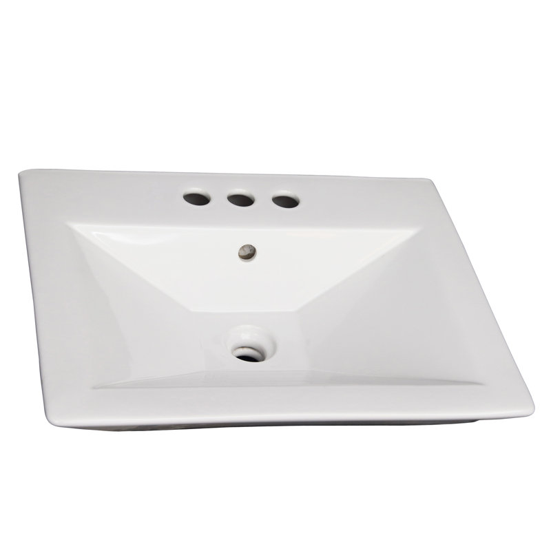 Barclay 18.5'' White Vitreous China Rectangular Bathroom Sink with Overflow