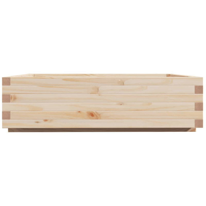 Wood Planter Box, 26.5cm H x 90cm W x 90cm D, Natural pine wood