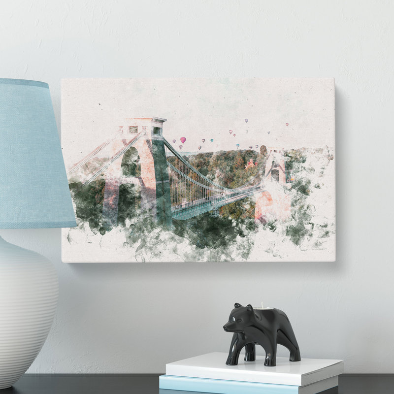 Clifton Suspension Bridge In Bristol - Wrapped Canvas Print, 60cm H x 91cm W x 3cm D
