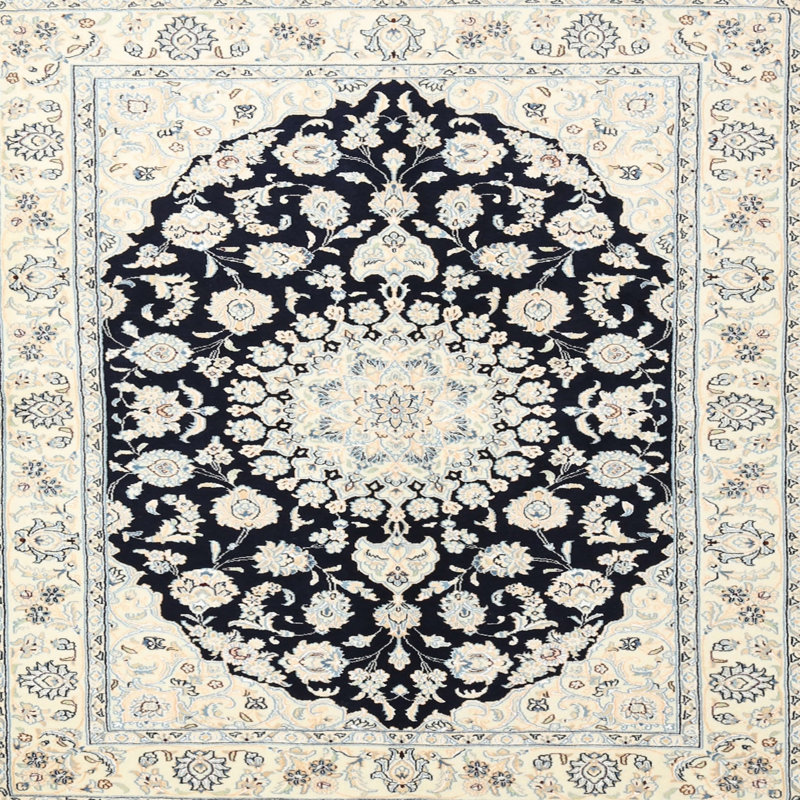 Tapis bleu / gris Deschamp, Rond 7 pi