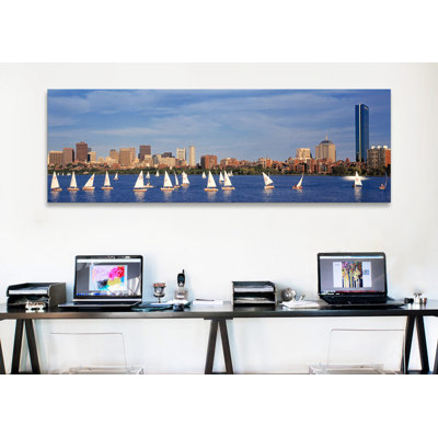 " USA, Massachusetts, Boston, Charles River, View Of Boats On A River By A City " by Panoramic Images