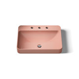 Vox Vitreous China Rectangular Vessel Bathroom Sink with Overflow