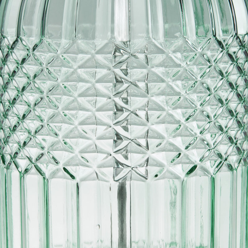 Aqua Blue Textured Glass Table Lamp with White Shade