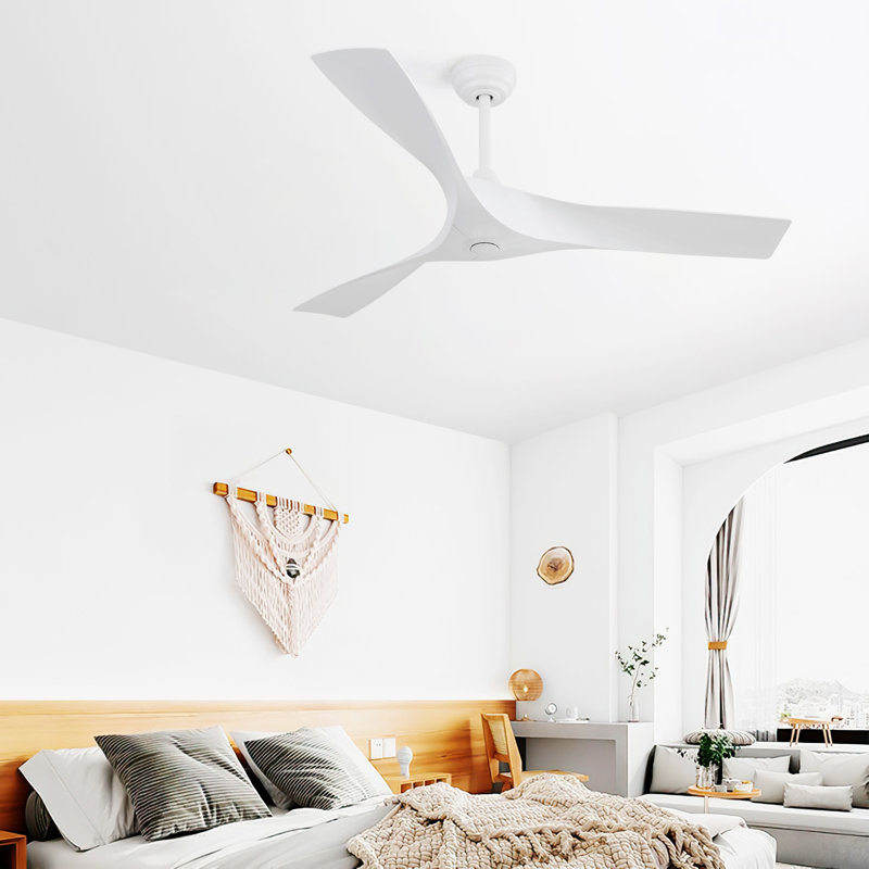 Ventilateur de plafond 52 po sans lumière, Blanc, Blanc