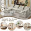 Canapé modulaire polyvalent avec revêtement en velours côtelé et coussins multiples pour la détente-1563895858-1563895870