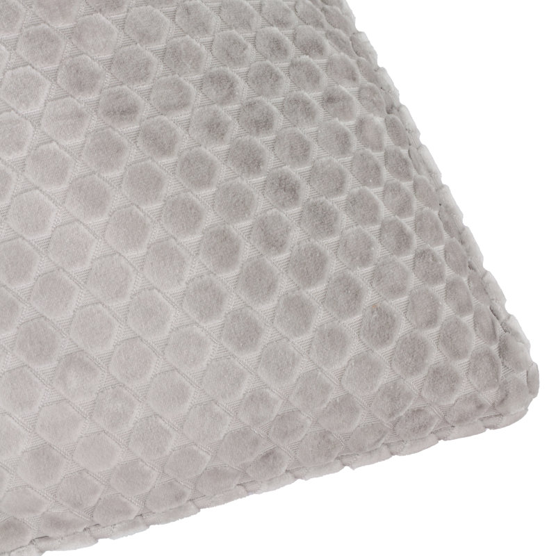 Neptune Geometric Square Throw Pillow Cover, Silver