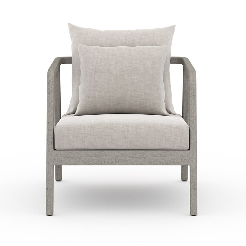 Numa Outdoor Teak Lounge Chair, Stone Gray, Gray