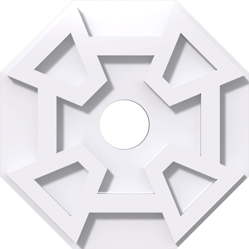 Médaillon de plafond contemporain en PVC de qualité architecturale 36 po x P 2 po x P 12 1/2 po x P 1 po Logan, 2" ID