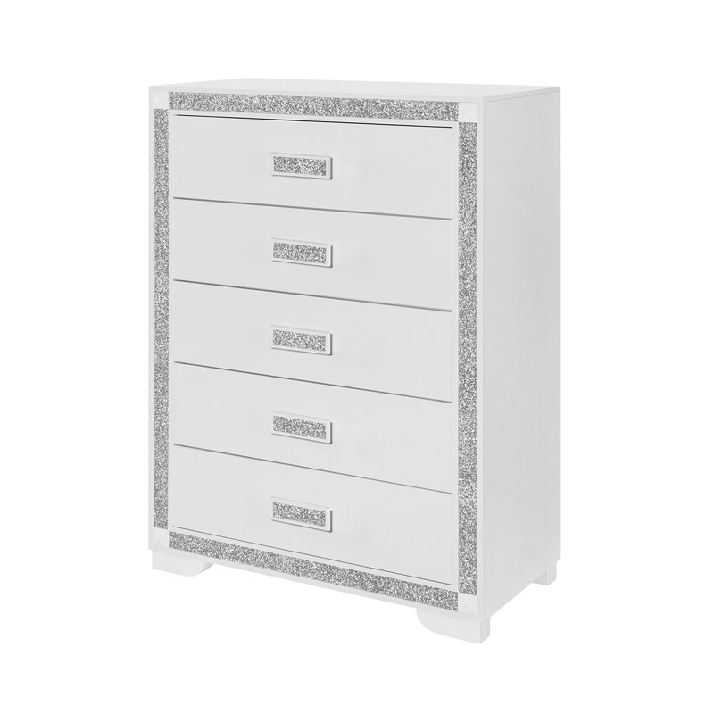 Soulmarie Elegant White Chest for Bedroom, White