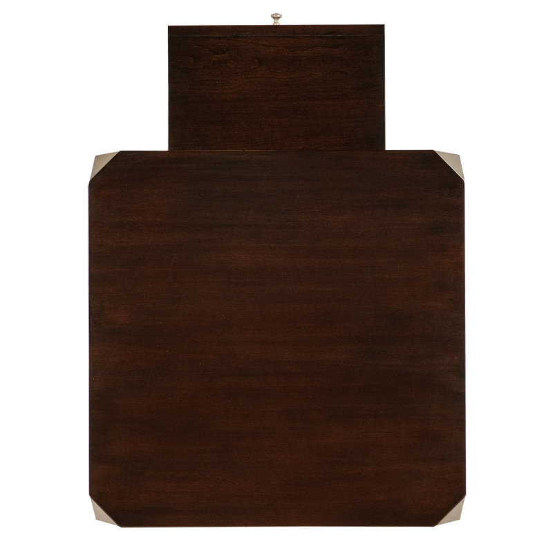Bella Donna Square Brown Wood and Metal End Table