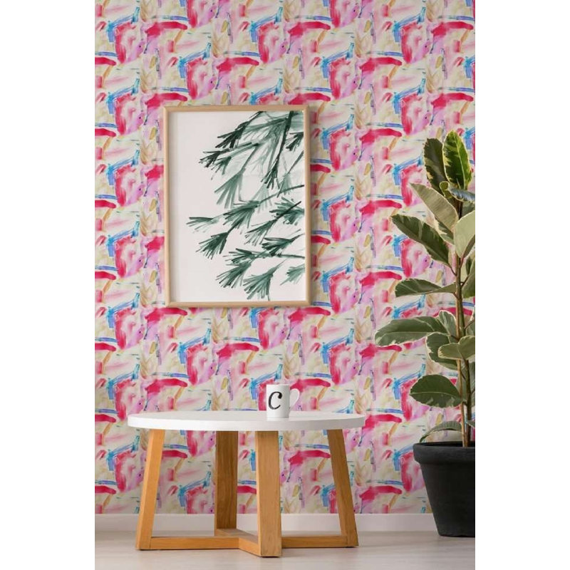 The Blush Label Cotton Candy Premium Matte 10' L x 24" W Wallpaper Roll, Non-pasted, Light Pink
