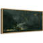 «Minimal Landscape Abstract Dark Green and Gold Flecks Modern Luxury», reproduction d'art sur toile-98042330-111568113