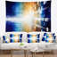 Feu abstrait sur la tapisserie bleue-28482657