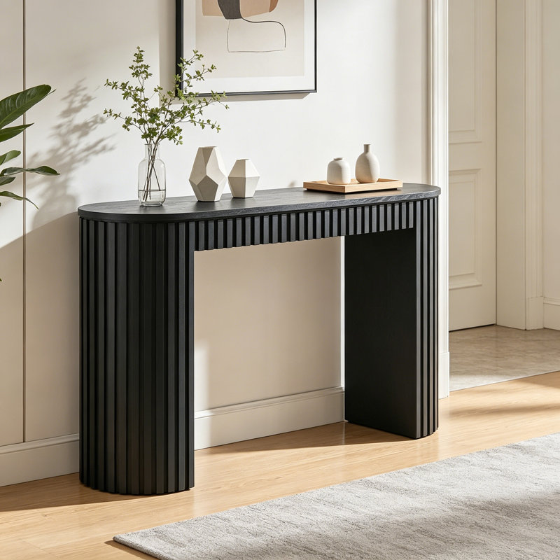 Console ovale avec un tiroir, Black
