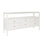 Six Drawer Console With Open Shelf In Burl Wood With Polished Brass Knobs