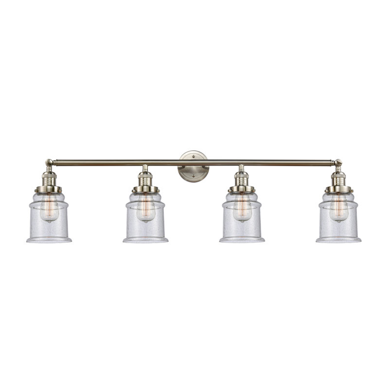Galaviz 4 - Light Dimmable Vanity Light, 60 Watt Vintage Incandescent Bulb, Seedy, Brushed Satin Nickel