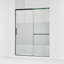 Elate Tall Sliding Shower Door, 75-1/2-In H X 56-1/4 - 59-5/8-In W, With Heavy 5/16-In Thick Crystal Clear Glass With Privacy Band-45866950