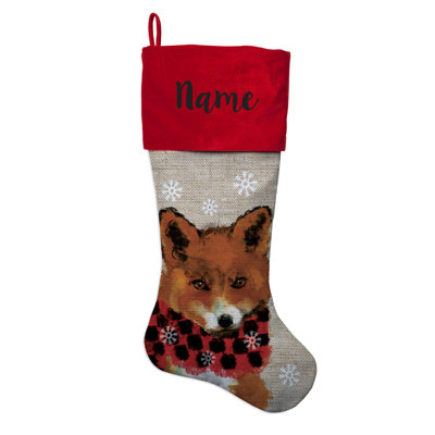 Personalized Christmas Fox Stocking