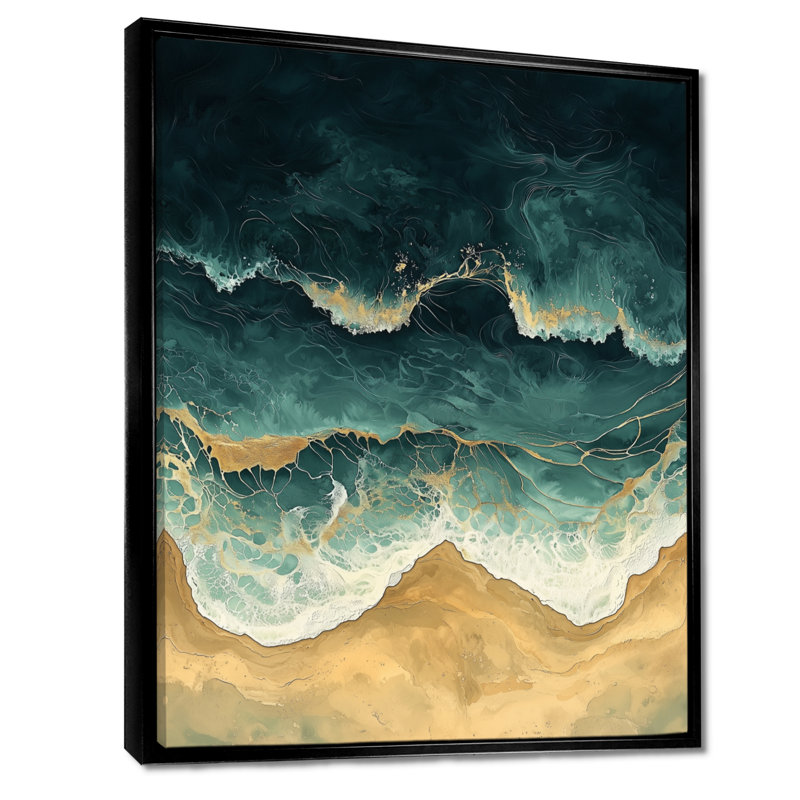 Kalb - impressions sur toile côtières, Noir, Impression encadrée flottante, H 20 po x l 12 po