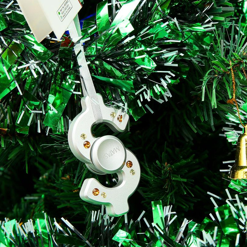 Ornement en forme d’arbre de noël dollar, Argent chromé