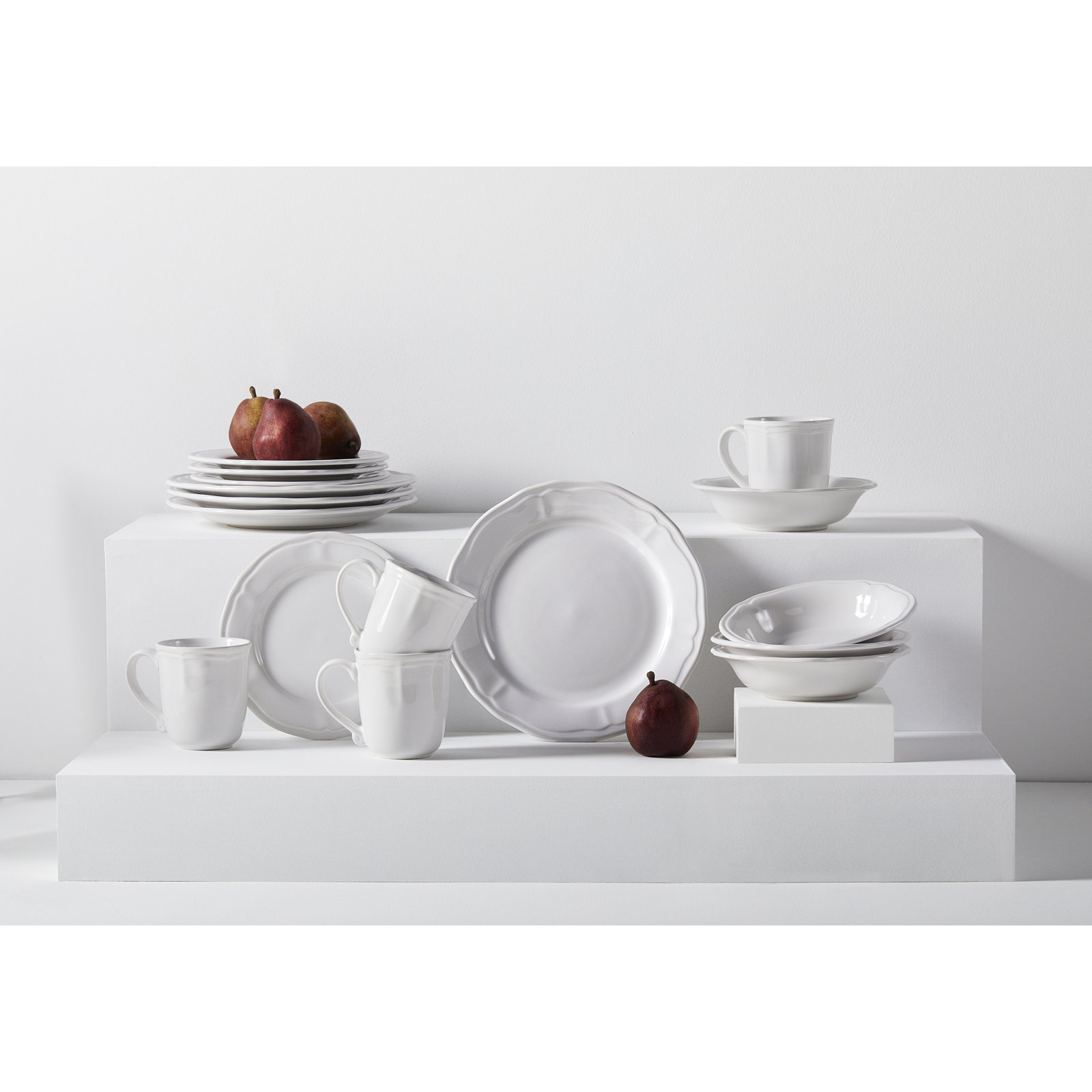 Siena Stoneware Dinnerware Set, White
