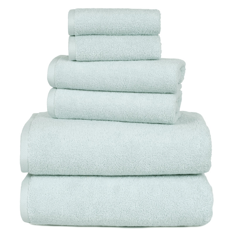 Raheeb 6PC Towel Set - Cotton Bathroom Accessories with 2 Bath Towels, 2 Hand Towels, and 2 Washcloths - Machine Washable Towels by Lavish Home 