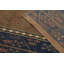 Vintage Swedish "Flossa" Rug, Tobacco Brown & Navy Botanical Border - Rug & Kilim