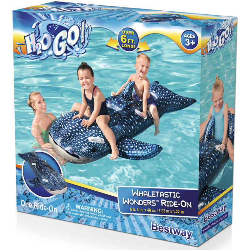 Bestway H2OGO! Fauteuil gonflable Whaletastic Wonders, 6 pi 4 po x 48 po, pour enfants