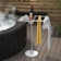 Outdoor Pool Towel Rack With 360° Swivel Tray, 2 Drink Holders, Adjustable Height, And Weighted Marble Base For Inflatable Spas, Pools, And Hot Tubs