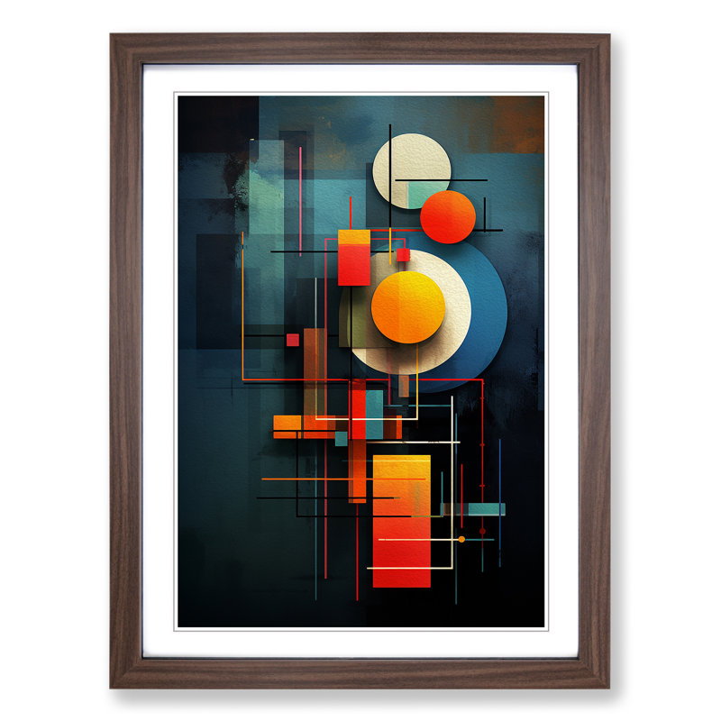 Single Picture Frame Print on Wood, Walnut Framed, 46cm H x 34cm W