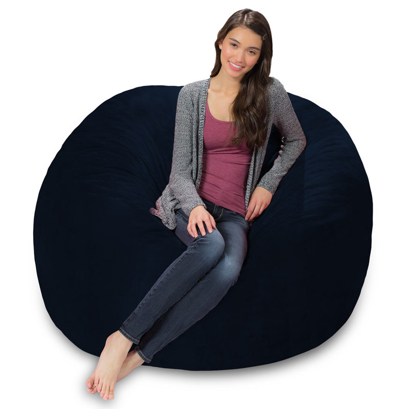 Bean Bag Chair - Shredded Memory Foam Filled Round Furniture Bean Bag Chair with Removable and Machine Washable Cover - Breton Bean Bag Sofa Lounger with Soft Micro Fiber Cover - Multiple Colors, Multiple Sizes and Fabrics