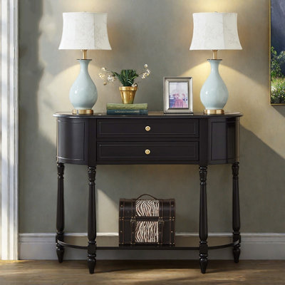 Retro Simple Semicircle Solid Wood Accent Chest
