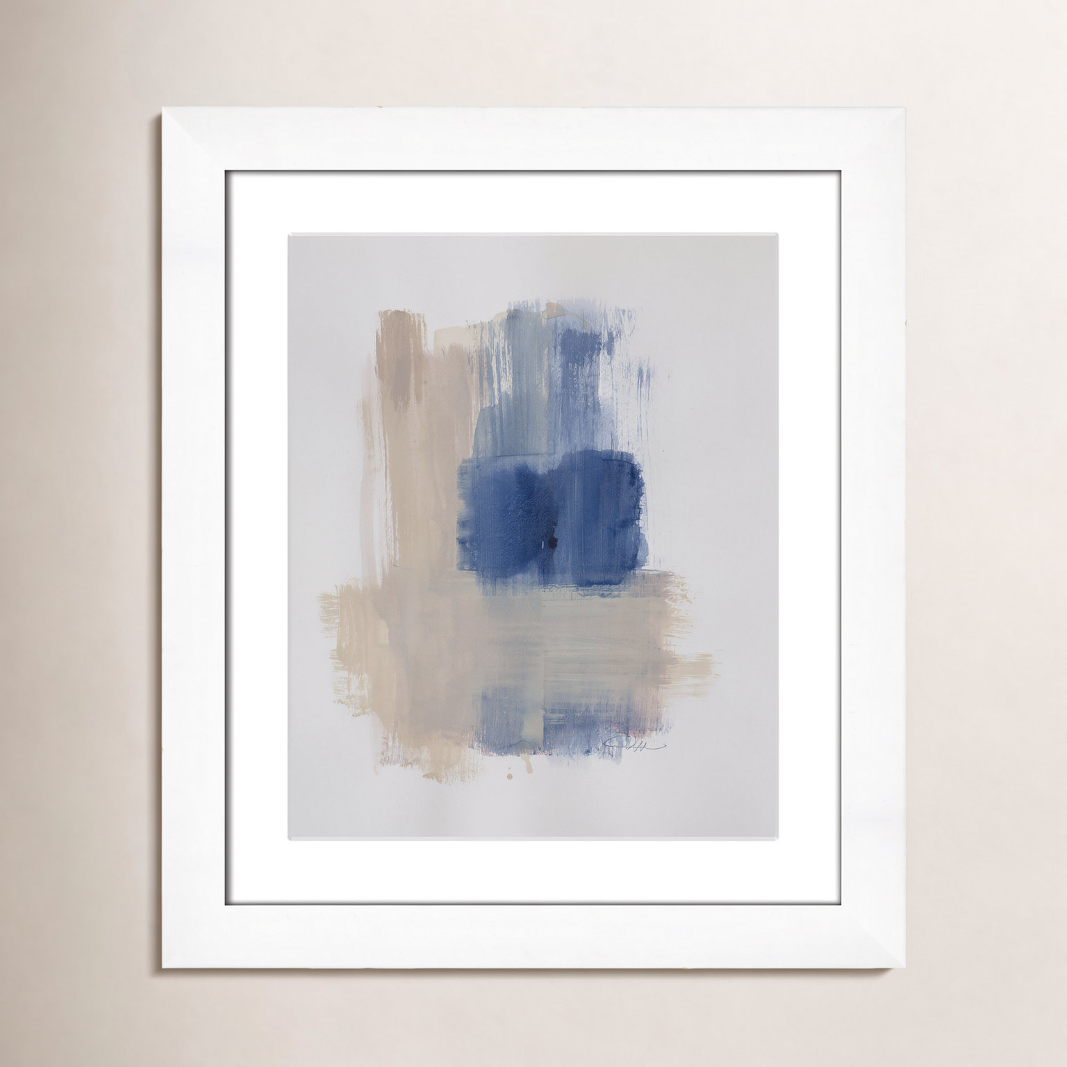 Esmeray "Powder Room Wash III" Print, 20.5" H x 17.5" W x 1.25" D, White Cube Frame Matted