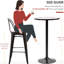 Table de bistro rustique industrielle - H 42 po avec grain de bois et base en métal pour différents espaces