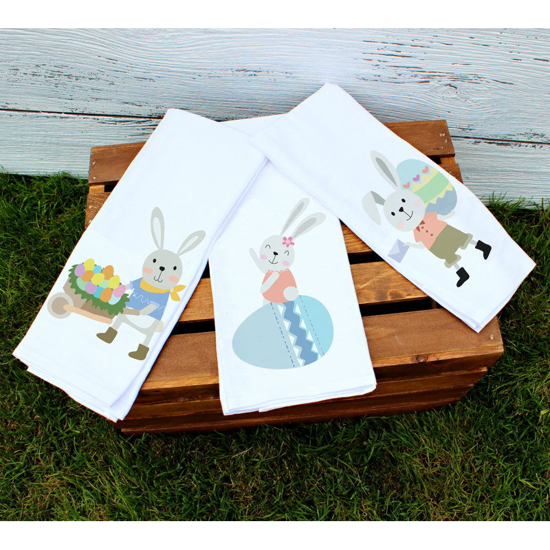 Ensemble de serviettes de cuisine 3 pièces pour lapin de pâques