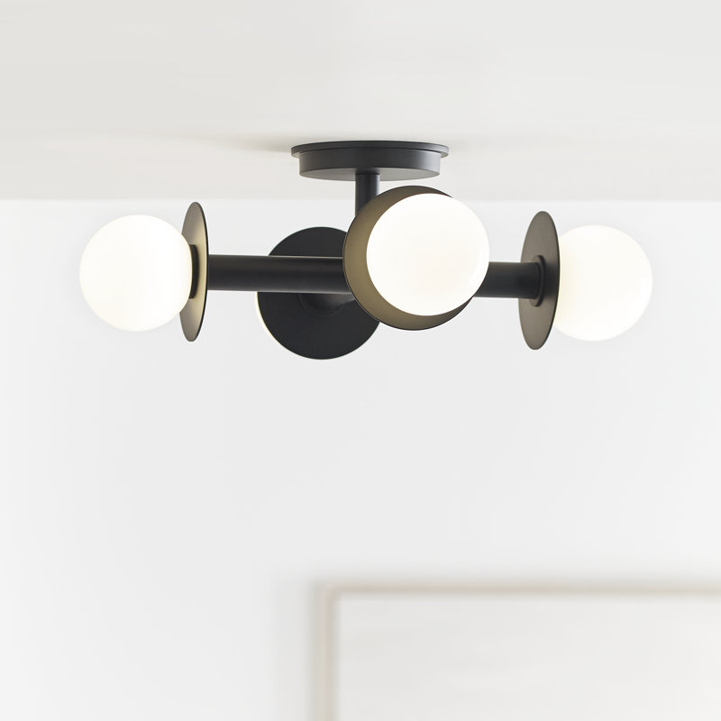 Nodes 4 - Light Semi Flush Mount, Polished Nickel