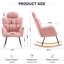 Chaise rembourrée avec accoudoirs en tissu rose-235213239