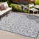 Deronte Vintage Filigree Textured Weave Blue/Cream Indoor/Outdoor Rug