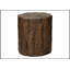Table d'appoint contemporaine de 25 po de hauteur pour l'intérieur et l'extérieur, finition noyer, souche d'arbre, aucun assemblage requis-195049311