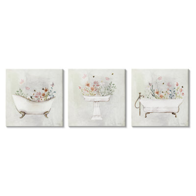 Doux décorations de salle de bain florales 3 pièces par Stella Chang