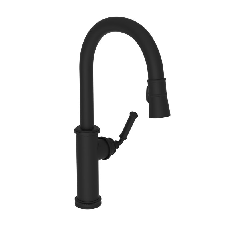 Taft Single Handle Pull Down Kitchen Faucet, Flat Black