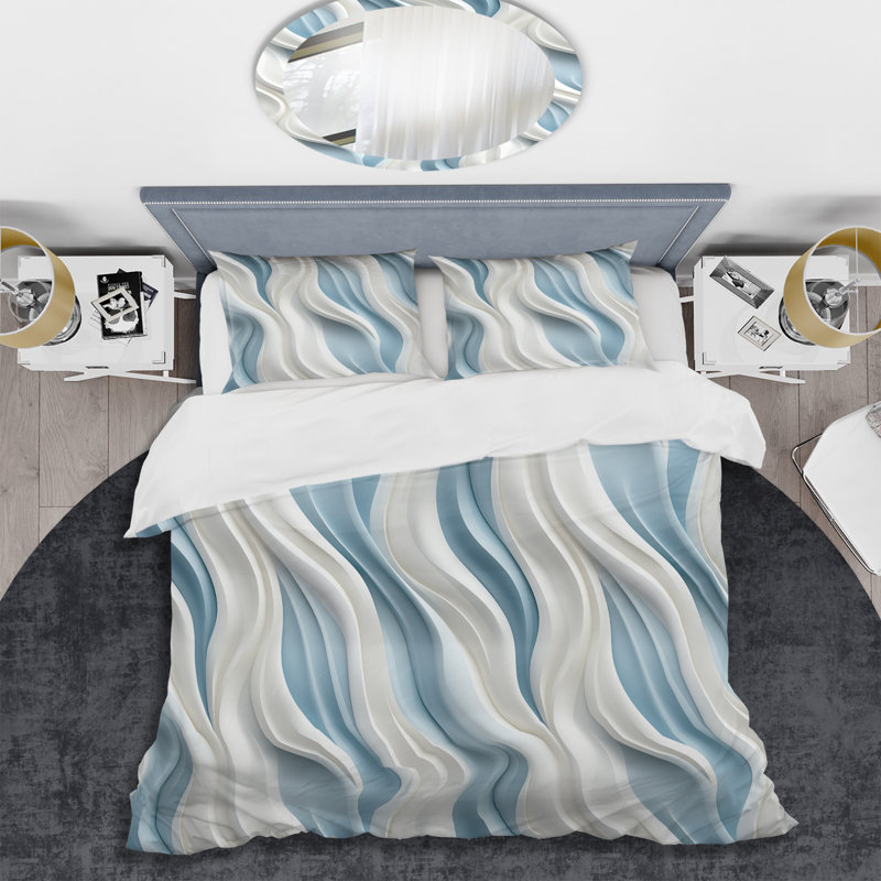 Gentle Lines - Ensemble de housse de couette abstrait - Microfibre de polyester