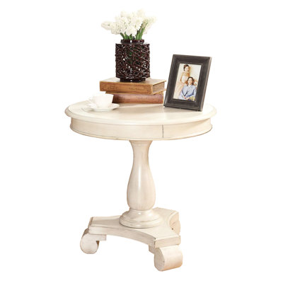 Round Table - White Wood 26" Diameter Base Construction Classic Appeal