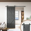 Ensemble de quincaillerie de porte de grange coulissante DOOR Harbour All-In-One, avec rail monobloc (sans épissure), poignée, serrure, guide de plancher et de mur réglable, en douceur et silencieusement, facile à installer, robuste (sans porte)