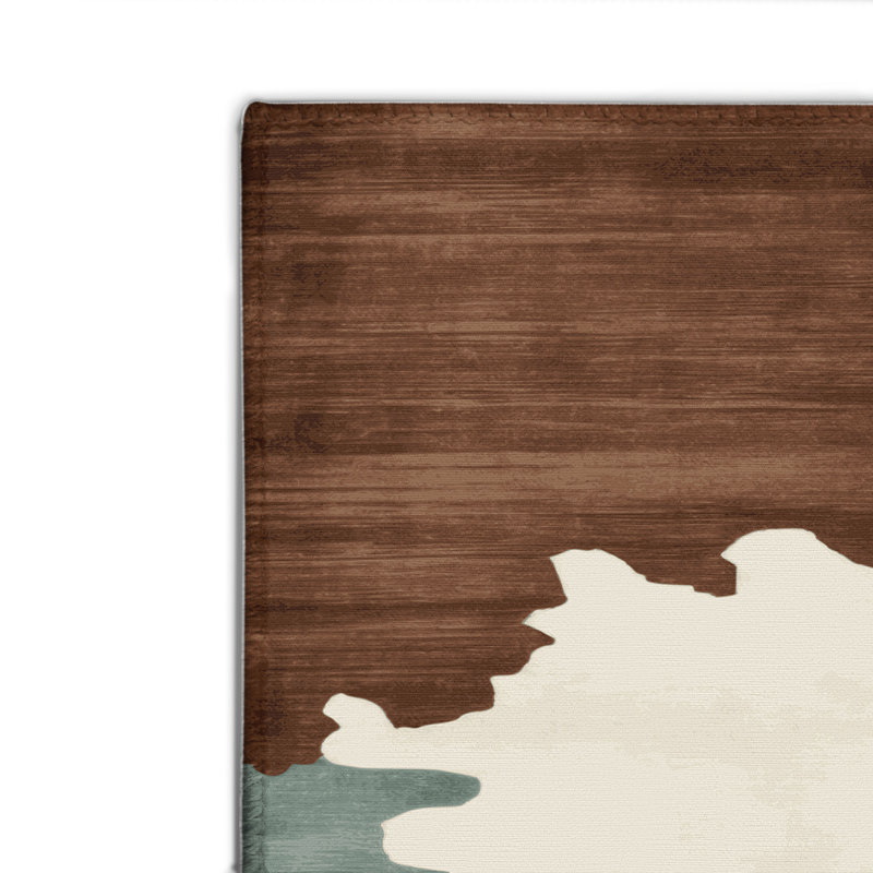 Watercolor Brown Indoor and Outdoor Area Rug, Rectangle 9' x 12'