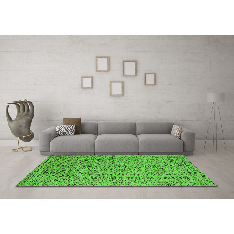 Washable Geometric Indoor Rug, Round 5'