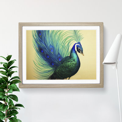 XH1022-6851X Peacock In Watercolour - Picture Frame Print