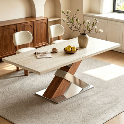 Table de salle à manger moderne avec pattes en Z