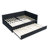 Velvet Black Full Size Upholstered Bed With Trundle, Comfortable Back And Arm Support, Vertical Stripe On , Suitable For Multiple Spaces Bedroom, Easy To Assemble, Strong Eucalyptus Frame Daybed Bed,